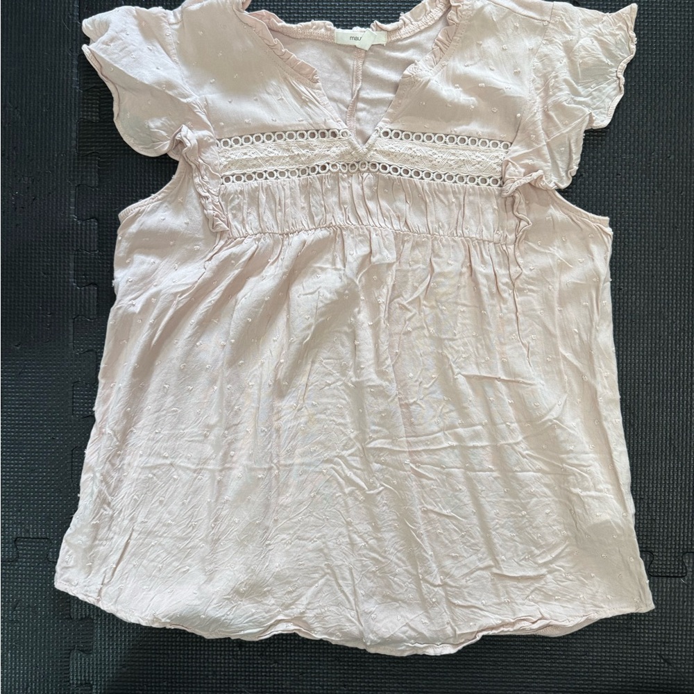 Maurices Light Pink Flutter Sleeve Top